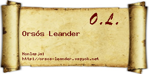 Orsós Leander névjegykártya